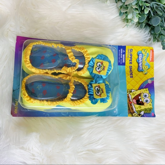 Sponge Bob Yellow Girls Slipper Dress Costume shoes NWT - Picture 2 of 8